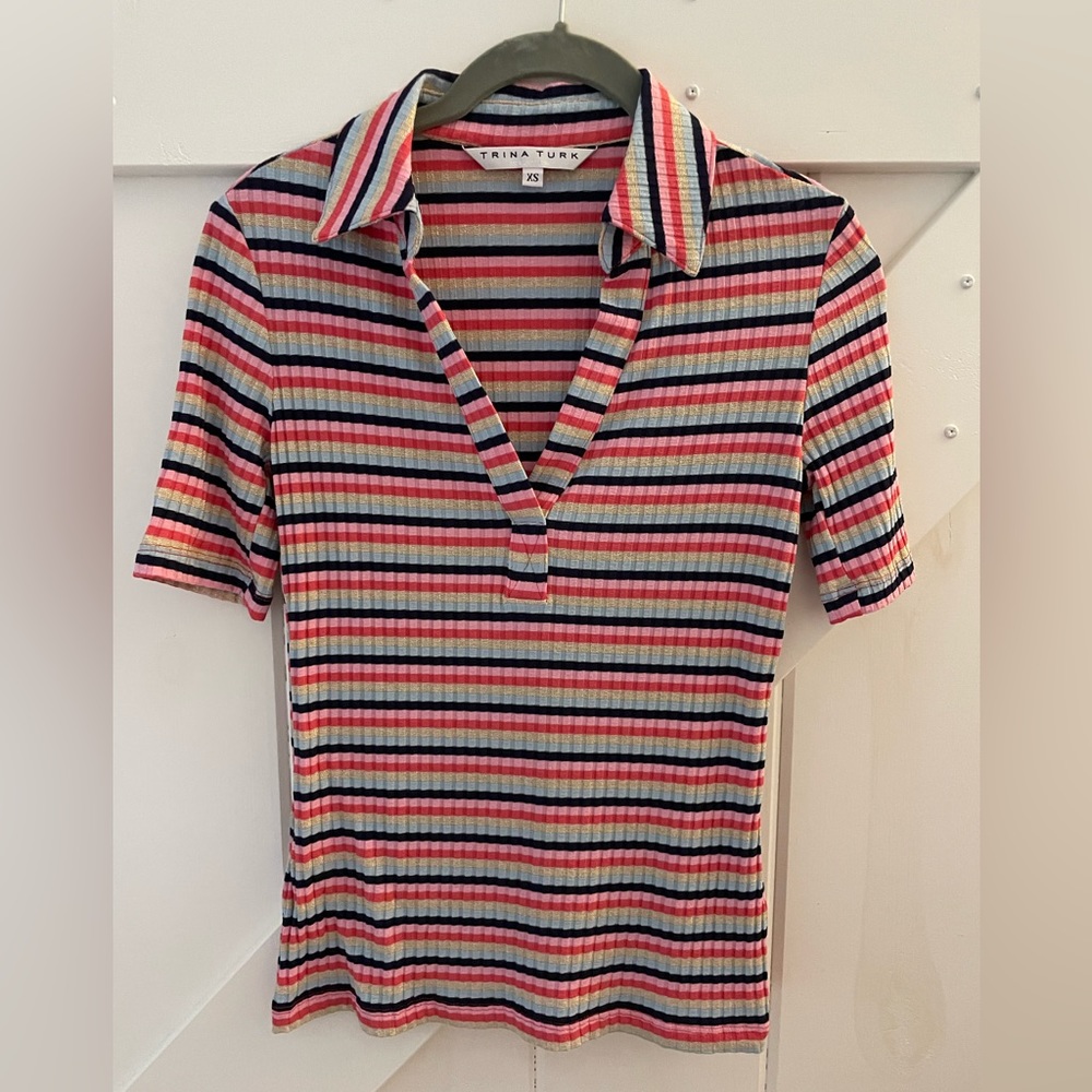 Trina Turk knit polo sweater XS